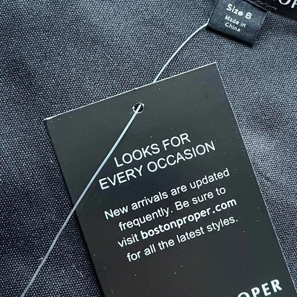 NWT Boston Proper Black Pearl Blouse & Headband Wmn 6 Embellished Romantic Paris - Picture 4 of 8